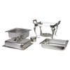 TrueCraftware- 4 Qt. Stainless Steel Half Size Square Deluxe Chafing Dish with Wooden Handles Complete Set- Food Warmer Chafers Buffet Warmer for Catering Event Party Holiday Buffet Weddings Catering view 3