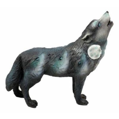 1 Pcs Full Moon Wolf Pack Native Tribal Howling Wolf Totem Spirit Figurine 6.25" L