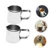 COLLBATH 6pcs Stainless Steel Jug Espresso Sauce Container Mini Pot for Coffee and Sauces and Easy to Hold for Home Use view 3