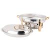 TrueCraftware- 6 Qt. Stainless Steel Half Size Oval Chafing Dish Gold Accented Complete Set- Food Warmer Chafers and Buffet Warmer Sets for Catering Event Party Holiday Buffet Weddings Catering view 4