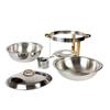 TrueCraftware- 4 Qt. Stainless Steel Half Size Round Gold Accent Chafing Dish Complete Set- Food Warmer Chafers and Buffet Warmer Sets for Catering Event Party Holiday Buffet Weddings Catering view 4