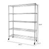 5-Tier Heavy Duty Shelving Unit - Wire Shelving with Wheels - Metal Organizer Wire Rack - Bakers Rack - Garage Storage Shelves Organization - Standing Shelves Pantry Kitchen - Chrome view 2