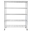 5-Tier Heavy Duty Shelving Unit - Wire Shelving with Wheels - Metal Organizer Wire Rack - Bakers Rack - Garage Storage Shelves Organization - Standing Shelves Pantry Kitchen - Chrome view 3