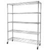5-Tier Heavy Duty Shelving Unit - Wire Shelving with Wheels - Metal Organizer Wire Rack - Bakers Rack - Garage Storage Shelves Organization - Standing Shelves Pantry Kitchen - Chrome view 4