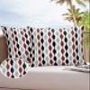 LOVE HOME DAY Mid Century Raindrop Striped Outdoor Pillow Covers Set of 2,Decorative Waterproof Throw Pillow Case, Burgundy Red Grey Black Cotton Linen Soft Cozy Cushion Pillowcases view 1