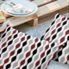 LOVE HOME DAY Mid Century Raindrop Striped Outdoor Pillow Covers Set of 2,Decorative Waterproof Throw Pillow Case, Burgundy Red Grey Black Cotton Linen Soft Cozy Cushion Pillowcases view 2