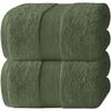 White Classic Luxury Soft Bath Sheet Towels - 650 GSM Cotton Luxury Bath Towels Extra Large 35x70 | Highly Absorbent and Quick Dry | Hotel Quality Extra Large Bath Towels Oversized, Dark Green, 2 Pack view 1