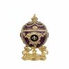5*Star HANDMADE Faberge Egg style Made in Greece Faberge Eggs Imperial Russian Jewelry Box & Yellow GOLD Evening BRACELET Birthday Valentine Faberge Eggs style Crystal Diamond 6.5" (Purple Amethyst) view 1
