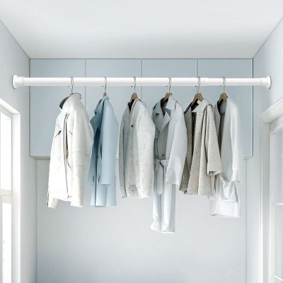 Aluminum Curtain Rod, Retractable Ceiling Curtain Track, Silent Chute, Room Divider Curtain Rod, Curtain Track System, White/black, With 20 Curtain Rings ( Color : White , Size : 1.1-1.6m )