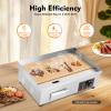 Commercial Electric Griddle, 21.5" 3000W 110V Electric Countertop Griddle Stainless Steel Flat Top Grill Restaurant Electric Griddle Grill, Adjustable Temperature Control view 2