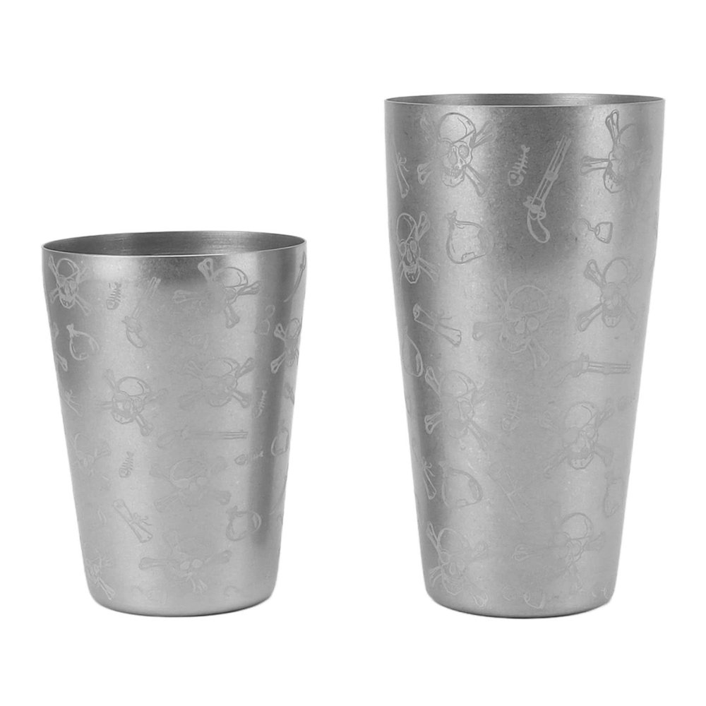 Bartender Shaking Tins, Bartending Accessories Cocktail Shaker Scratch Resistant Anti Rust for Bar (Skull Pattern Without Bottom Line)