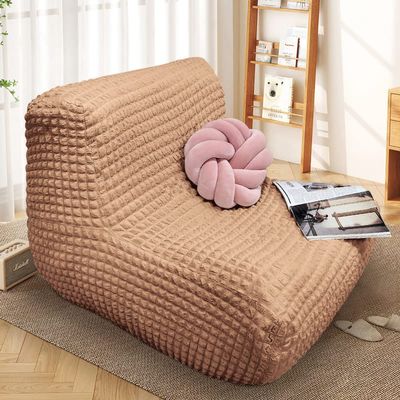 Fireside Chair Cover, Stretch Armless Lounge Chaise Slipcover Lazy Floor Sofa Furniture Protector Lounge Chair Slipcover Decorative Bean Bag Couch Cover-L||Fireside Chair