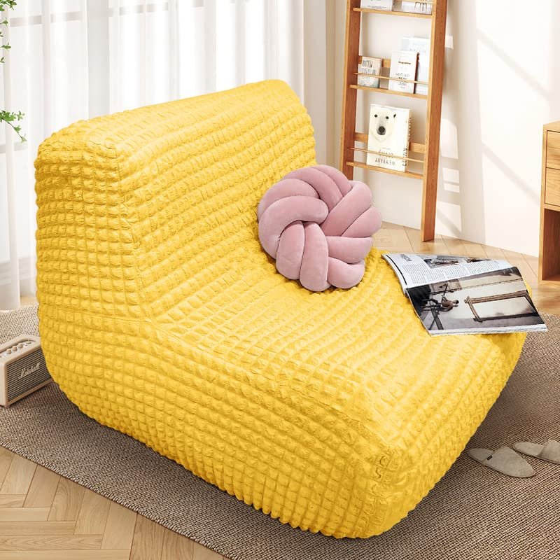 Fireside Chair Cover, Stretch Armless Lounge Chaise Slipcover Lazy Floor Sofa Furniture Protector Lounge Chair Slipcover Decorative Bean Bag Couch Cover-G||Fireside Chair