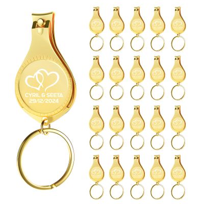 20pcs Personalized 4 in 1 Multi Function Bottle Opener, Gold Nail Clipper, Wedding Favors Brewery, Private Customized, Multitool Gifts for Men