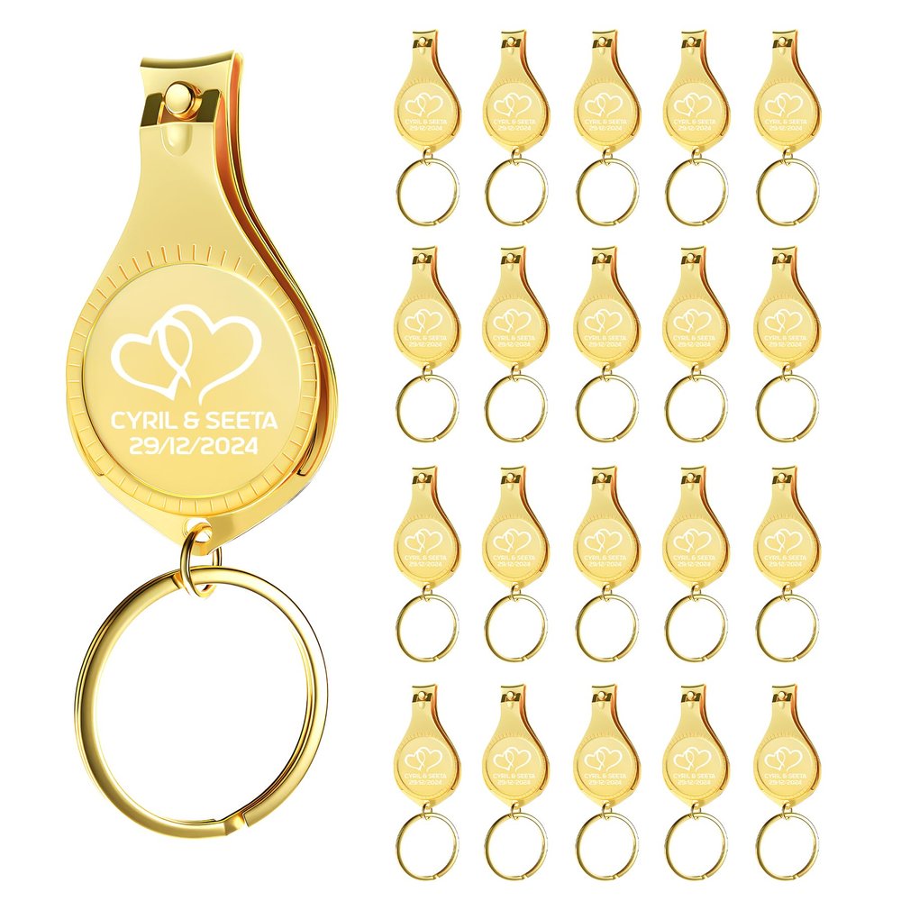 20pcs Personalized 4 in 1 Multi Function Bottle Opener, Gold Nail Clipper, Wedding Favors Brewery, Private Customized, Multitool Gifts for Men