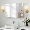LOKO Large Bathroom Mirror Cabinet, Wall Mounted Medicine Cabinet with 3 Mirrored Doors & Mounting Hardware, Triple Mirror Door Bathroom Wall Cabinet, 36 x 4.5 x 25.5 Inches view 4
