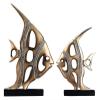 ALDEPO Sculpture Tabletop Desk BathDecoration Sculpture,Wine Cabinet Ornaments Display Furnishings Presents Sea Fish Statue Figurine Golden view 1