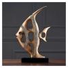 ALDEPO Sculpture Tabletop Desk BathDecoration Sculpture,Wine Cabinet Ornaments Display Furnishings Presents Sea Fish Statue Figurine Golden view 2