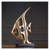ALDEPO Sculpture Tabletop Desk BathDecoration Sculpture,Wine Cabinet Ornaments Display Furnishings Presents Sea Fish Statue Figurine Golden view 3