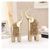 ALDEPO Sculpture Tabletop Desk BathDecoration Sculpture,Diamond Couple Champagne Elephant Model Animal Sculpture & Figurines Elepahnt Resin Made view 4
