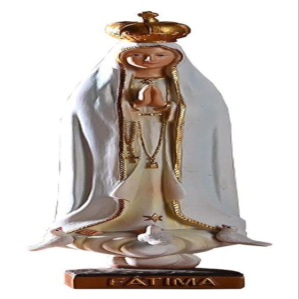 ALDEPO Sculpture Tabletop Sculpture Modern Decor Statue Ornaments,Catholic Statue Fatima Statue Virgin Mary Figure Tabletop Decor Statue Resin Figurine