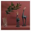 ALDEPO Sculpture Tabletop Desk BathDecoration Sculpture,Dark Green Couple Deer Ornaments Porch Study Statues & Sculptures view 3