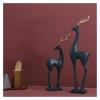 ALDEPO Sculpture Tabletop Desk BathDecoration Sculpture,Dark Green Couple Deer Ornaments Porch Study Statues & Sculptures view 4