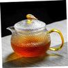 Homoyoyo Hammer Pattern Glass Teapot Thickened Kettle for for Kung Fu Tea Brewing and Floral Elegant Design Handle view 4
