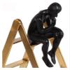 ALDEPO Sculpture Tabletop Desk BathDecoration Sculpture,Thinker Resin Statue Sculpture Metal Craft Gift Shelf on The Stairs Office Table Decoration view 3
