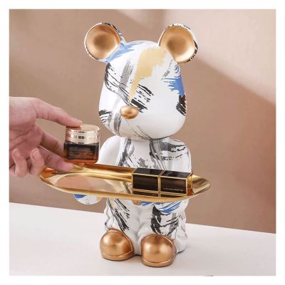 WIGSELBL Creative Key Tray for Entryway Table,Modern Decorative Tray Key Candy Jewelry Organizer Tray Ornaments,Trinket Dish,Serving Trays Key Bowl for Office Decoration (Color : Blue)