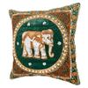 AeraVida Elegant Thai Elephant Velvet and Pearls Set of 2 Square Pillow Case - Dk Green | Decorative Throw Pillow Covers | Sofa Pillow Cover Cases | Elephant Square Pillow Covers Set of 2 view 3