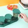 WAKSON Spice box, seasoning bottle set, kitchen salt, monosodium glutamate, sugar, seasoning box, compartment, diamond-shaped seasoning can, household seasoning box Darkgreen view 1
