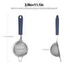 18/8 Stainless Steel Mesh Strainer: U-Taste 3.9 Inch Kitchen Fine Mesh Sieve Food Colander with Riveted Sturdy Silicone Handle and 30 Mesh Hole for Straining Flour, Quinoa, Tea, Juice (Midnight Blue) view 2