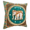 AeraVida Elegant Thai Elephant Velvet and Pearls Set of 2 Square Pillow Covers - Lt Green | Decorative Pillow case for Living Room Bedroom | Decorative Pillow Case Home Decor Square view 4