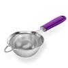 18/8 Stainless Steel Mesh Strainer: U-Taste 3.9 Inch Kitchen Fine Mesh Sieve Food Colander with Riveted Sturdy Silicone Handle and 30 Mesh Hole for Straining Flour, Quinoa, Tea, Juice (Purple) view 1