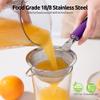 18/8 Stainless Steel Mesh Strainer: U-Taste 3.9 Inch Kitchen Fine Mesh Sieve Food Colander with Riveted Sturdy Silicone Handle and 30 Mesh Hole for Straining Flour, Quinoa, Tea, Juice (Purple) view 3