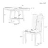 P PURLOVE 5pc Dining Table Set, Farmhouse Dining Table Set Wood Round Extendable Dining Table and 4 Upholstered Dining Chairs (Espresso) view 3