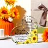 Spiareal Friends Gifts for Women Friendship Graduation Plaque Best Flower Sister Birthday Bestie Thank You Gift for Teacher Mom Female Acrylic Friendship(Warm Style) view 2