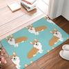 Welsh Corgi Puppy Dog Indoor Door Mat Non-Slip Rubber Backing Machine Washable Entrance Rug, Super Absorbent Welcome Mats for Kitchen Bathroom Balcony Patio Trailer Camping 16x24inch view 1
