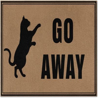 SXU Go Away Funny Cat Doormat Go Away Door Mat Rubber Non-Slip Entrance Rug Floor Mat Balcony Mat Funny Home Decor Indoor Mat 20x32inch
