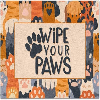 Wipe Your Paws Cute Welcome Sign, Dog Lover Decor, Dog Lover Doormat, Home Decor, Rustic Home Decor, Dog Mom Gift, Housewarming Gift, New Home Decor 20x32inch