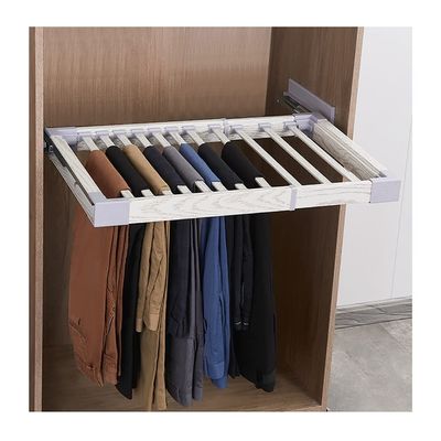 BIENKA Pull Out Cabinet Trousers Rack, Extendable Trousers Hanger Rack, Width Adjustable Scarf Jeans Hangers Space Saving (Color : White, Size : Small)