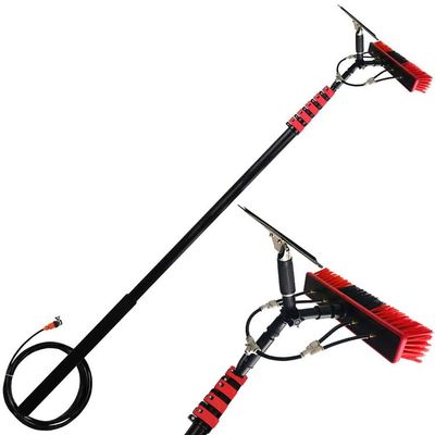 GIZMIT Outdoor Window Cleaning Pole, Water Fed Telescopic Brush Water Fed Pole Kit with Scraper, 12ft-39ft Solar Panel Cleaning System Outdoor Washing Equipment Tool,12FT/3.6M