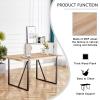 5 Piece Dining Table Set for 4, Rectangular Dining Room Table Set with 4 Upholstered Chairs Kitchen Table Set with Metal Frame and Wood Tabletop for Dining Room, Dinette, Breakfast Nook Small Space view 3