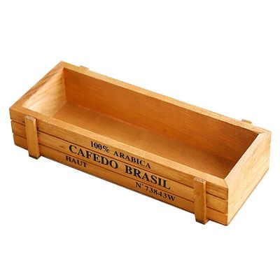 Vintage Wood Planter Box - Rectangle Rustic Wooden Decorative Centerpiece Indoor/Outdoor