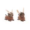 Altsuceser 1 Pair Pine Cones Squirrel Rabbit Deer Cat Figurines Ornaments, Handmade PineCones Wooden Animal Statues Ornaments for Desk Table Decorative B view 1