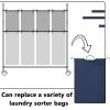 Bonuci 3 Pcs Laundry Sorter Replacement Bags Hamper Cart Removable Replacement Laundry Storage Organizer Bag Hamper Liner, No Hooks 14.76 x 8.66 x 21.65 Inch (Dark Blue) view 4
