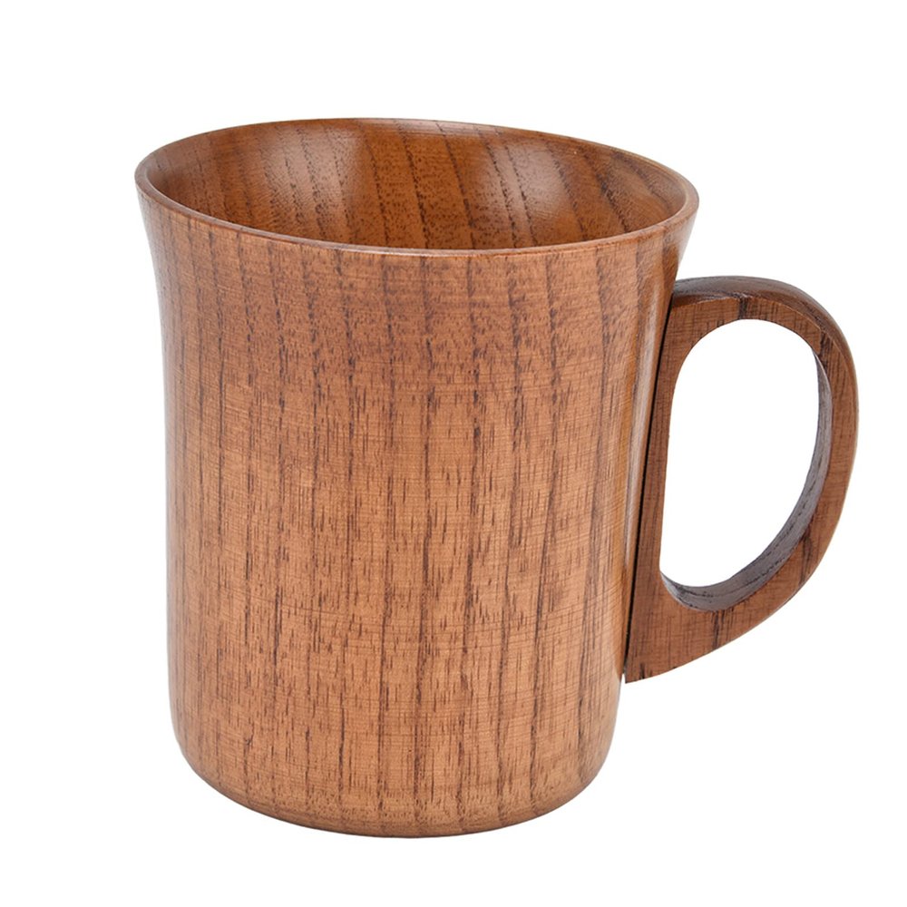 280ml Wooden Mug Cup with Handle,Wooden Cup,Travel Camping Mugs for Home Restaurest, for Hot Drinks,Jujube Wood for Office Tea Coffee Water Wine Whisky, Wooden Mug Jujube Wood Cup Drinking Coffee