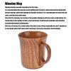 280ml Wooden Mug Cup with Handle,Wooden Cup,Travel Camping Mugs for Home Restaurest, for Hot Drinks,Jujube Wood for Office Tea Coffee Water Wine Whisky, Wooden Mug Jujube Wood Cup Drinking Coffee view 2
