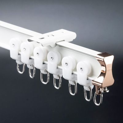 LXLZYXSF Top/Ceiling Curtain Rod Rails for L/U/S-Shape Windows Bow/Bay Window, Bendable Curtain Track with Silent Gliders, Room Divider (Color : White, Size : 5.5m/18ft)